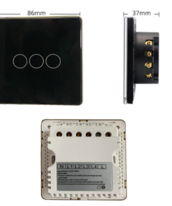 CÔNG TẮC WIFI VIỀN KIM LOẠI MẶT VUÔNG ĐIỀU KHIỂN QUA APP TUYA TUYA-VKL-EU